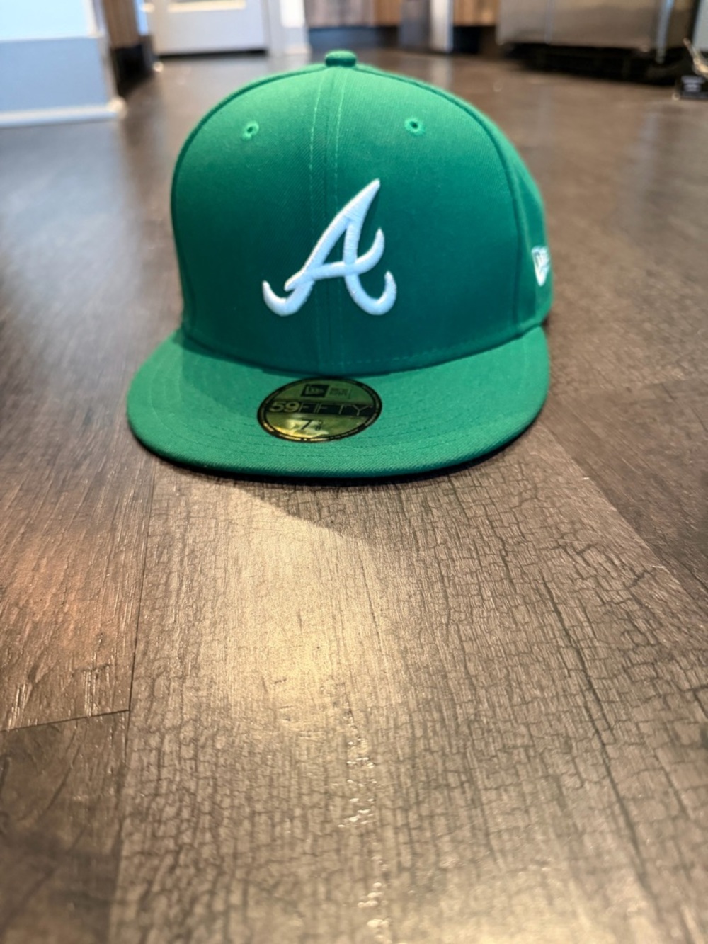 New Era Green Fitted Hat with White Atlanta A Logo